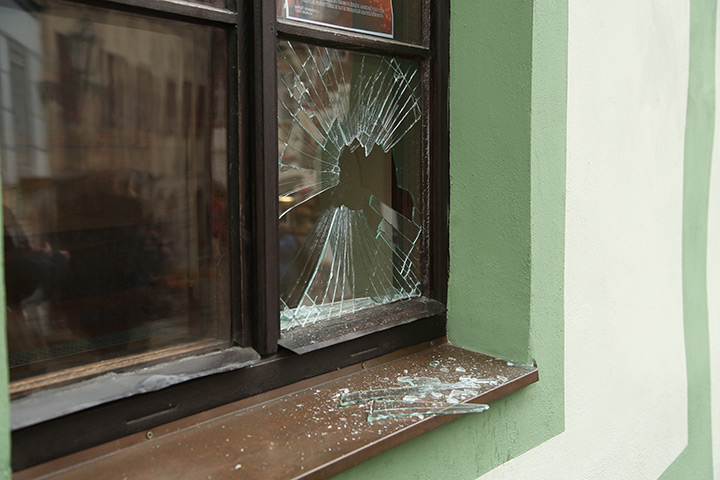 A2B Glass are able to board up broken windows while they are being repaired in Consett.